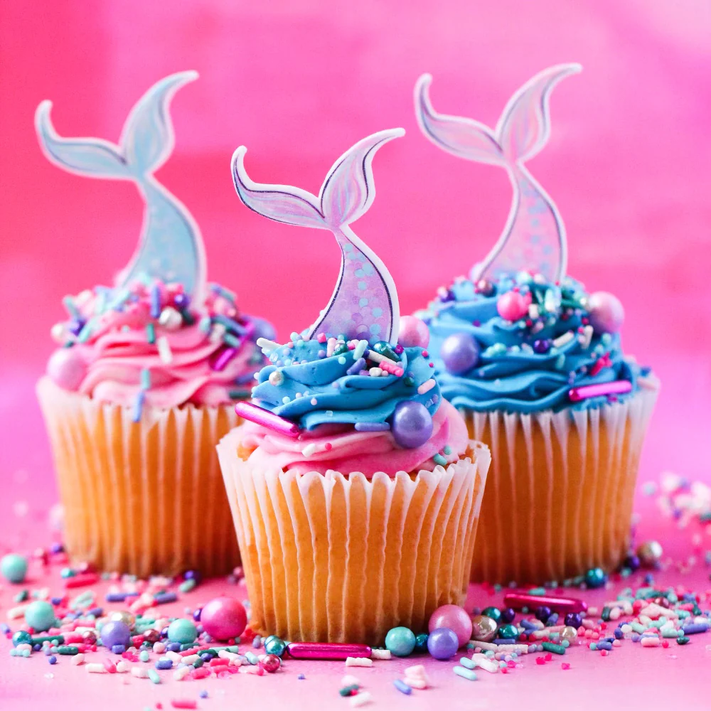 Sprinkle Pop Mermaid Tail Edible Wafer Topper