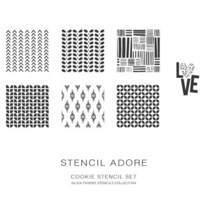 Silvia Favero Adore Cookie Stencil Kit