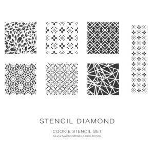 Silvia Favero Diamond Cookie Stencil Kit