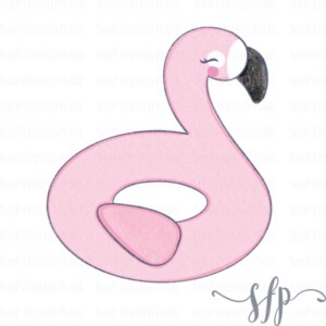 Frosted Pearl Flamingo Floatie Cookie Cutter