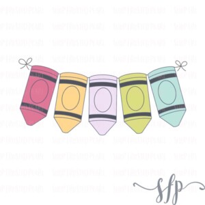 Frosted Pearl 5 Crayon Bunting Cookie Cutter