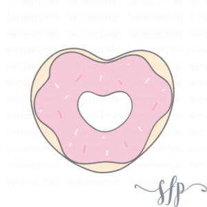 Frosted Pearl Heart Donut Cookie Cutter