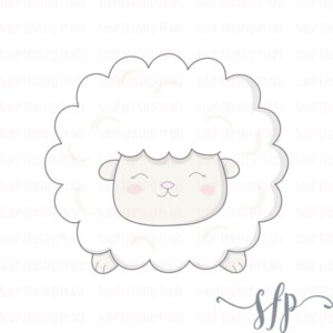 Frosted Pearl Fluffy Sheep Cookie Cutter