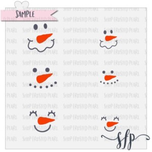 Frosted Pearl Snowman Faces Cookie Cutter